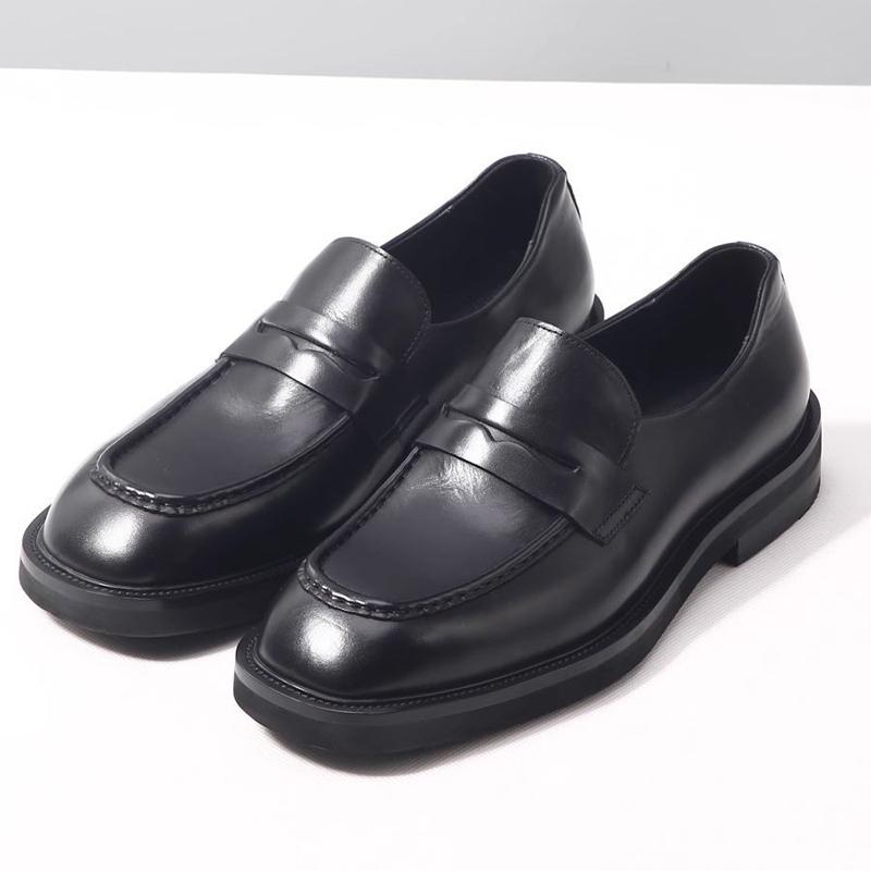 New Arrival Slip On Men Loafers Black Genuine Leather Sewing Casual Shoes Round Head Height Increased Comfort Business Shoes Men