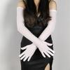 Hot Sexy Lace Long Gloves 55CM Summer Cycling Driving Sun Glove Thin Stretch Mesh Transparent Arm Sleeve Mitten Women