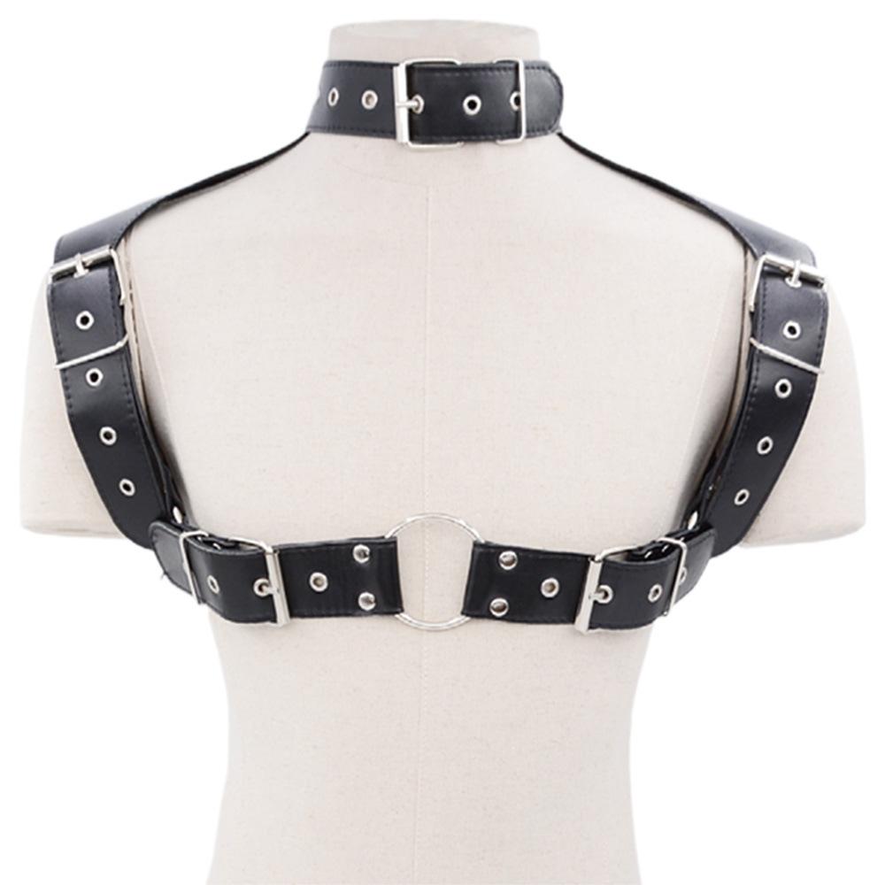 SM Cool Men's Clothes Binding Leather Sexy Clothes Stage Performance Toys Binding Clothing Armor