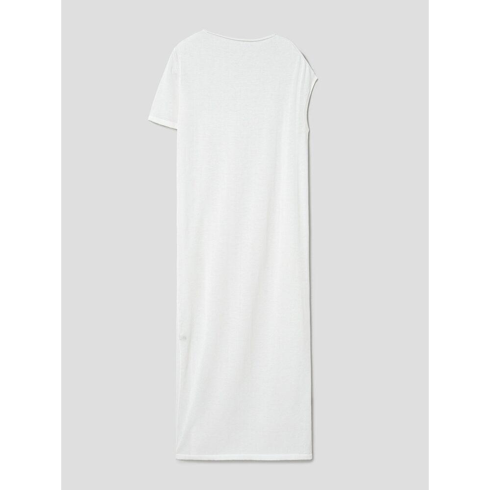 Anggae Draped Asymmetrical Knit Dress Ivory