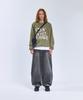 STANDARDERROR 87-Stan190 Country Oversized Color Block Lettering Knit Khaki