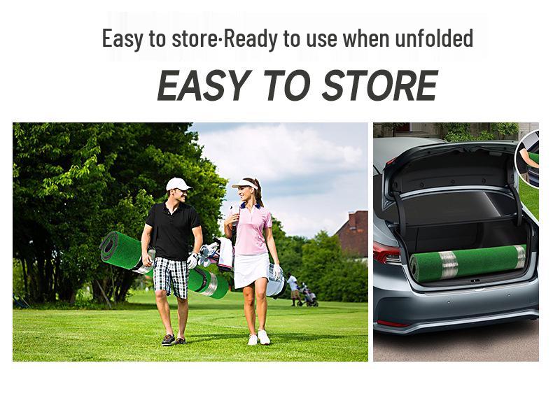 2-in-1 Golf Practice Mat with Tee Hole & Nylon Turf for Outdoor Swing Training