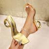 Fashion Summer Women Pumps Sandals PVC Jelly Slippers Open Toe High Heels Women Transparent Slippers Shoes Heel Clear Sandals