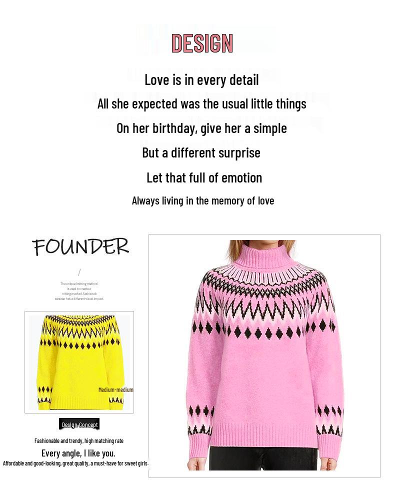 Women's Slim Fit Color Block Knitted Pullover Sweater for Fall and Winter