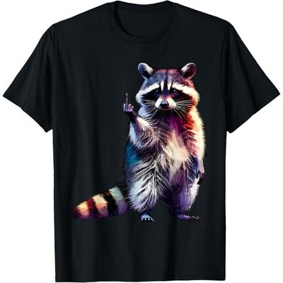 Raccoon Middle Finger Trash Panda Racoon Sarcastic Humor T-Shirt
