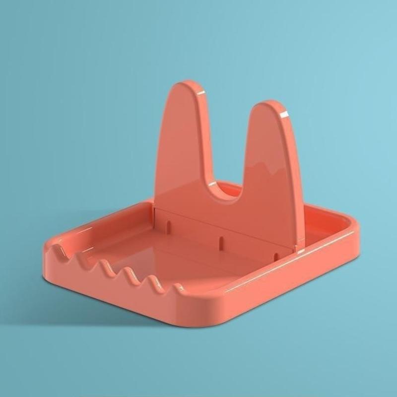 

Foldable Pot Lid Rack Plastic Spoon Holder Stand Kitchen Organizer For Fork Spatula Rack Pan Cover Shelf Tableware Storage Rack розовый