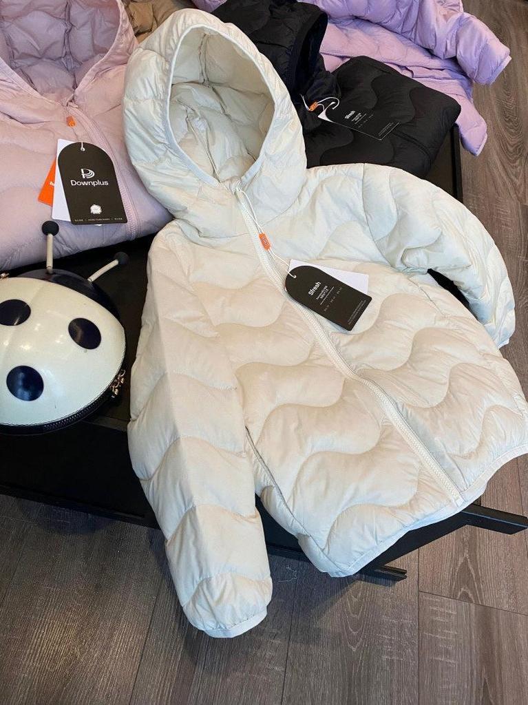 Children's Lightweight Wavy Down Jacket - 90% Duck Down, 2026 Autumn/Winter Collection, Medium/Large Student Sizes, Thin Style.