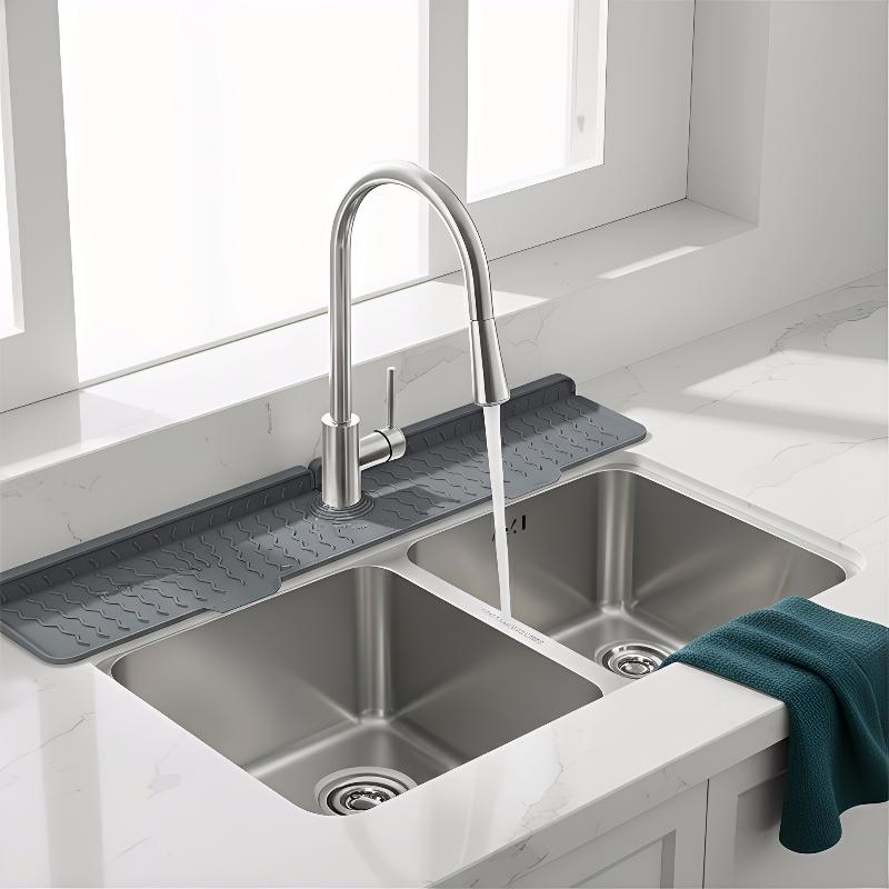Kitchen Sink Splash Guard Faucet Mat Splash Catcher Handle Drip Catcher Tray Multipurpose For Kitchen Dish Drying Mats