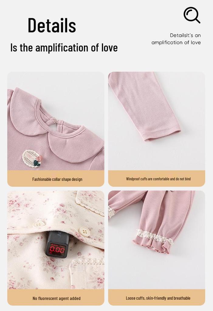 Spring 2026 Infant Girls' Knit Cardigan Set - Korean Style Long Sleeve Three-Piece