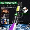 3in1 LED Flashlight UV Flashlight with 1200Lumen LED Light,Magnetic LED Torch with COB Sidelight,Zoomable,Waterproof for Camping