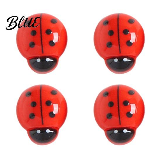 Refrigerator Magnets Decoration 4Pcs 3D Ladybug Magnet Mini Ladybird Resin Fridge Animal Memo Holders Decorative Note Holder for Kitchen Office