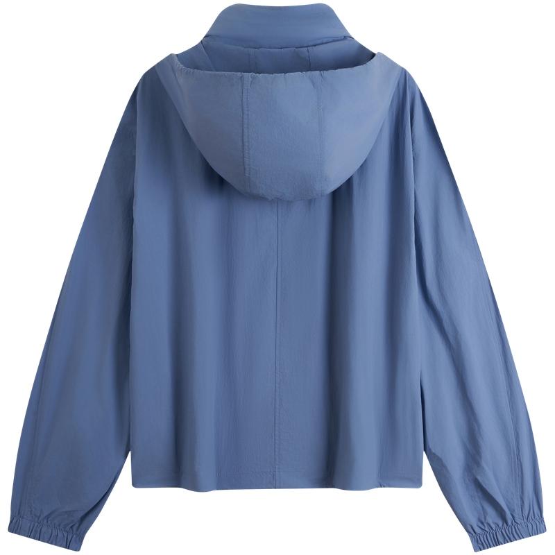 Calvin Klein Waterproof Outdoor Packable Hooded Jacket Women Jackets Nile-Blue 47B524G