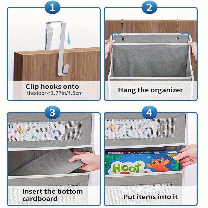 5-Shelf Hanging Door Organizer with 5 Large Pockets-Space-Saving Storage for Bedroom,Bathroom&Pantry,Anti-Tilt Design,Durable