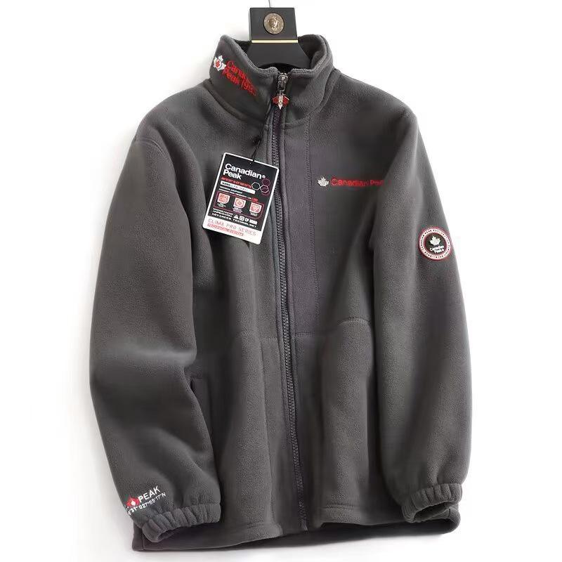 Norwegian Export Men's Winter Fleece Jacket – Fashionable, Embroidered, Versatile, and Casual.