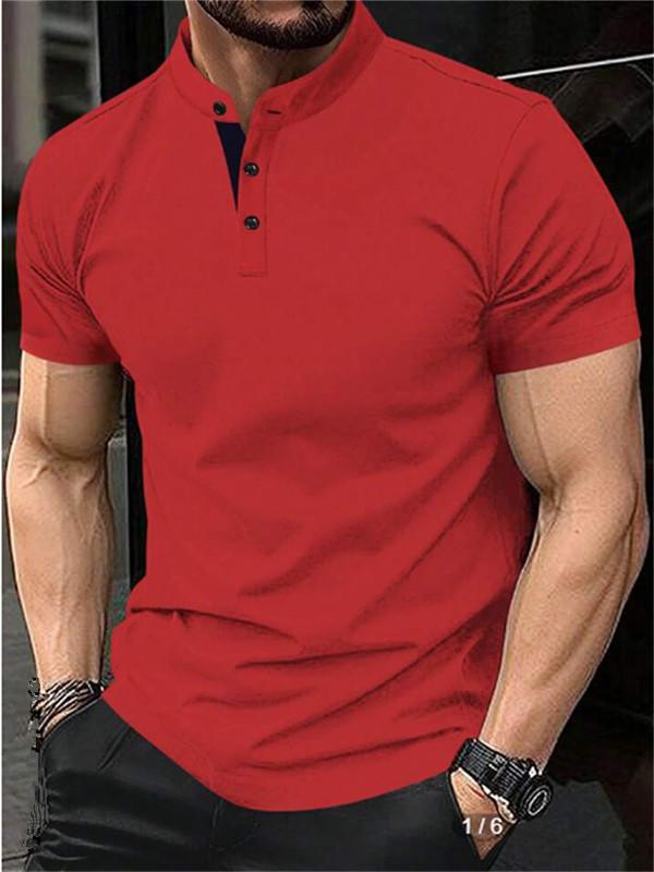 Men's Summer Sports Polo Shirt with Zipper Pocket