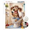 Pearl Painting Kit 5D/DIY Pearl Mosaic Inlaid Funny Dog Using Phone In Bathroom Home Wall Decoration Art
