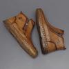 TUINANLE Hand-stitching Leather Men Boots Casual Leather Shoes Men Ankle Boots Zipper Shoes