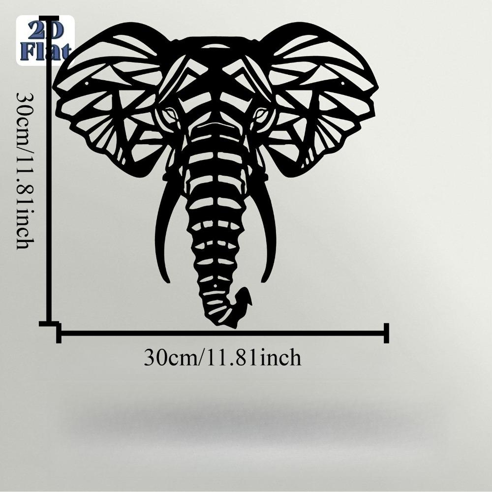 Metal Wall Art Geometric Elephant Sculpture Modern Home Decor Office Gift