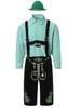 Men's Oktoberfest Outfit: Plaid Shirt, Denim Overalls, and Hat
