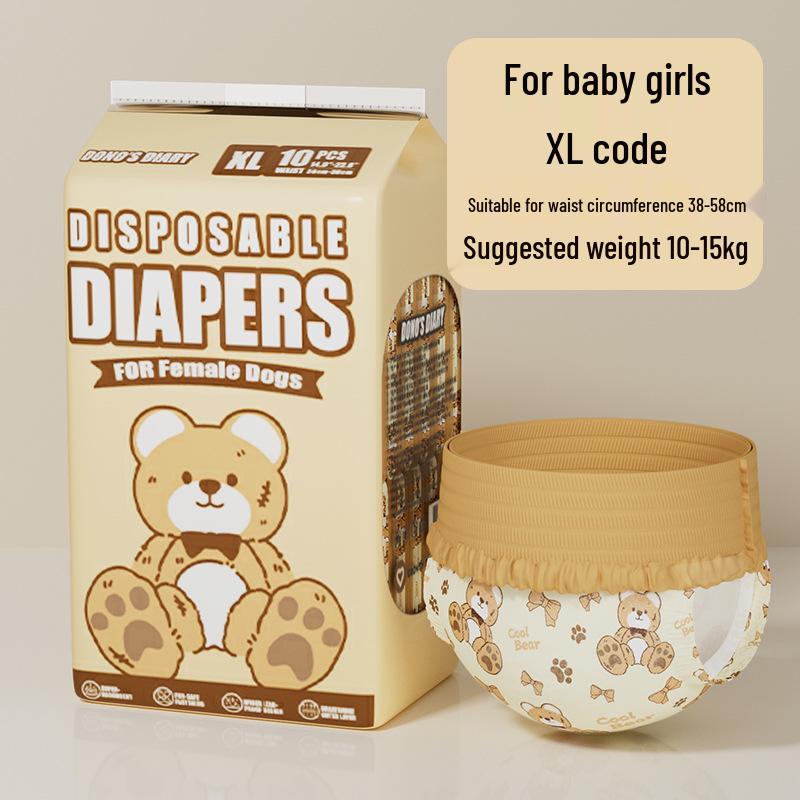 Pet Joy Disposable Dog Diapers - Color-Changing Sanitary Pants for Female and Male Dogs