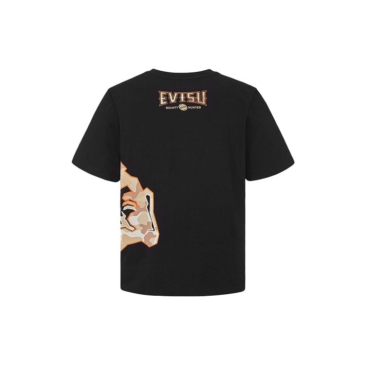Evisu Camouflage Buddha Head Print T-Shirt Men tops Black 2ESHTM1TS520XX