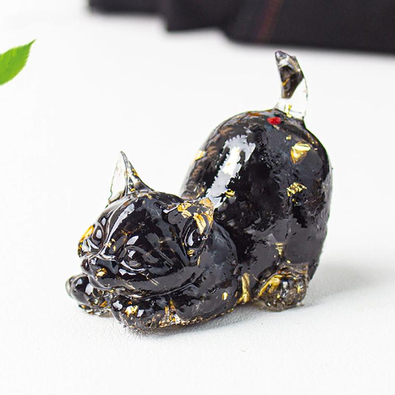 Katze Traditionelle Desktop-Dekoration Wohnaccessoires Tee-Haustier Sammlung Skulptur Handwerk