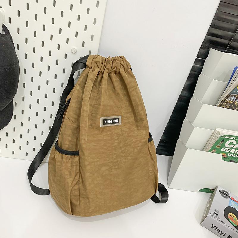 Drawstring Backpack Women'S Bundle Mouth Bag Sports Lightweight Backpack Travel Bag Men'S Outdoor Simple Backpack