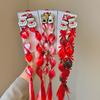 Christmas Children'S Hair Accessories Red Bow Santa Lantern Wig Braid Hair Ring Bubble Braid Wig Headband