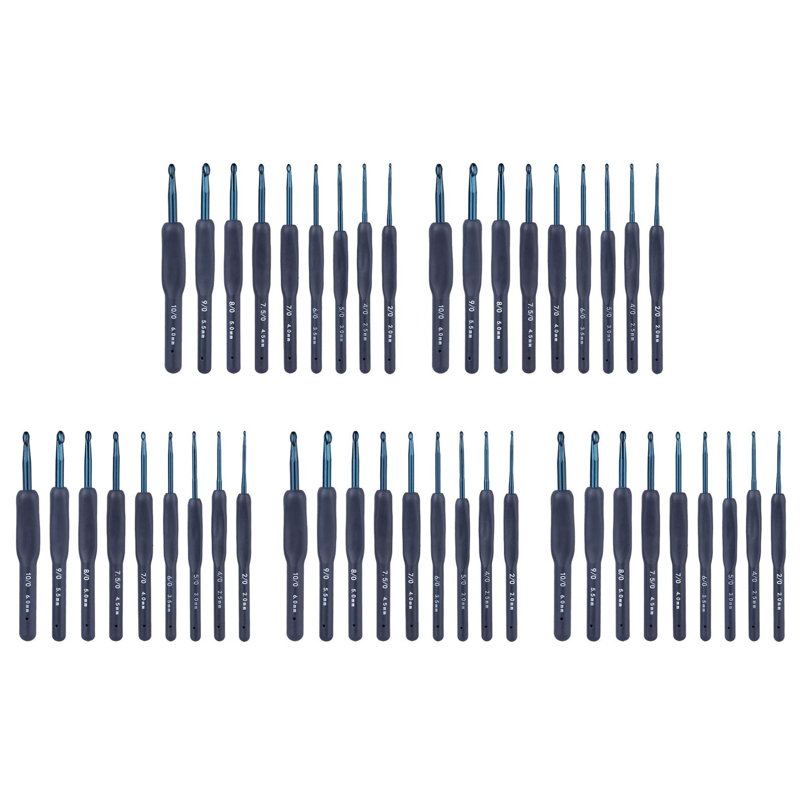 5 Set 2.0mm-6.0mm Crochet Hook Set Ergonomical Crochet Needle Practical Knitting Needle for Crocheting Knitting