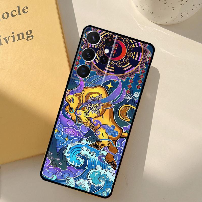 Chinese Zodiac Dragon Tiger Phone Case For Samsung Galaxy S25 S20 S21 S22 S23 S24 Ultra S9 S10 Plus S25 FE Cover Shell