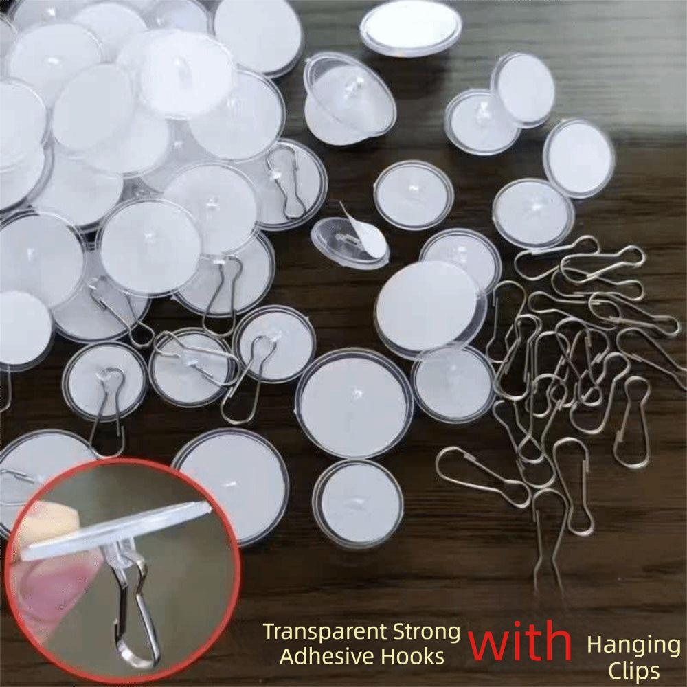 100Pcs Self-Adhesive Utility Hooks Mark-Free Wall Hooks Wedding Decorations