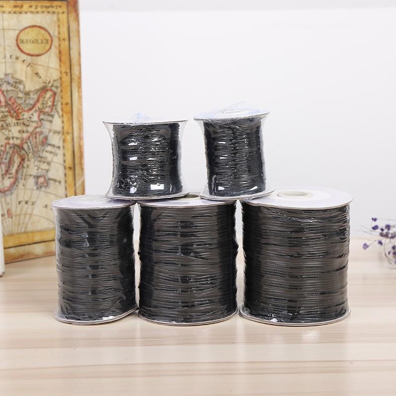 1.5Mm Wide Black Cotton Wax Rope, Handmade Diy Woven Rope, Clothing Accessories Textile Packaging Hemp Thread Rope
