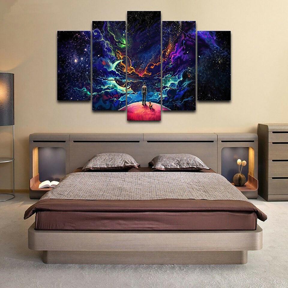 Modular Canvas Print Picture Wall Art 5 Pieces Fantasy Art Landscape Poster Painting For Living Room Home Decor Frame Artwork