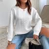 Spring and Autumn Sweatshirts Fashionable Women's Versatile Solid Color Texture Loose Shoulder Sweatshirt