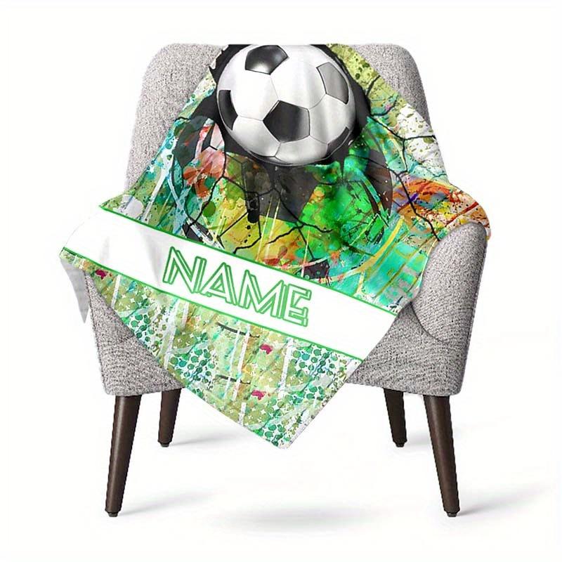 240Gm2 Football Style Customize Your Name Outdoor Blanket Suitable For All Seasons Comfortable And Warm Soft Blanket Suitable For Travel Gifts For