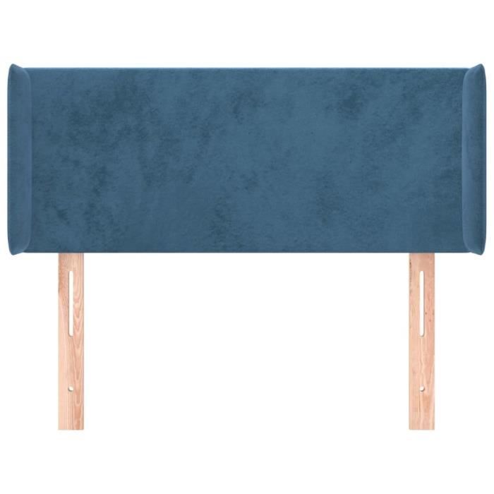 VidaXL Tête de lit avec oreilles Bleu foncé 93x16x78-88 cm Velours3118528
