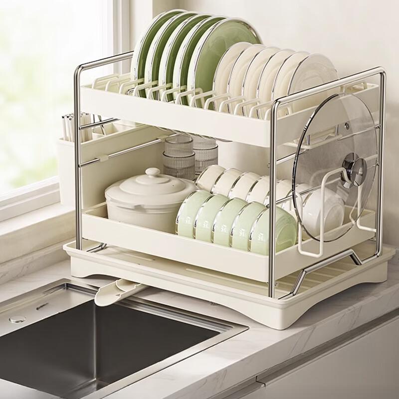 

Двухъярусная кухонная полка для хранения из нержавеющей стали