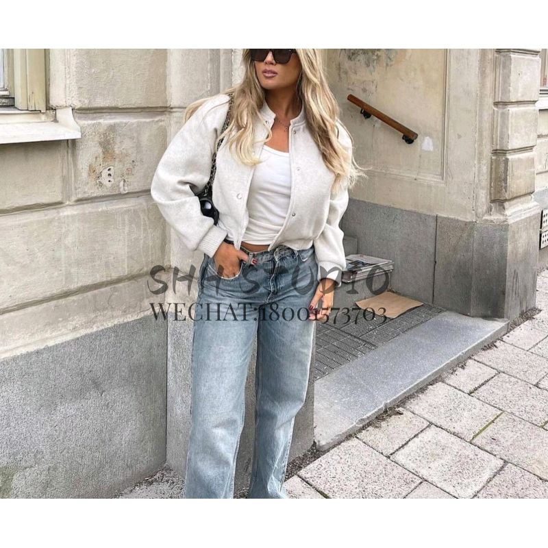 Spring Fashion Style Casual Easiest for Match round Neck Long Sleeves Short Soft Pilot Jacket Outwear 3046272