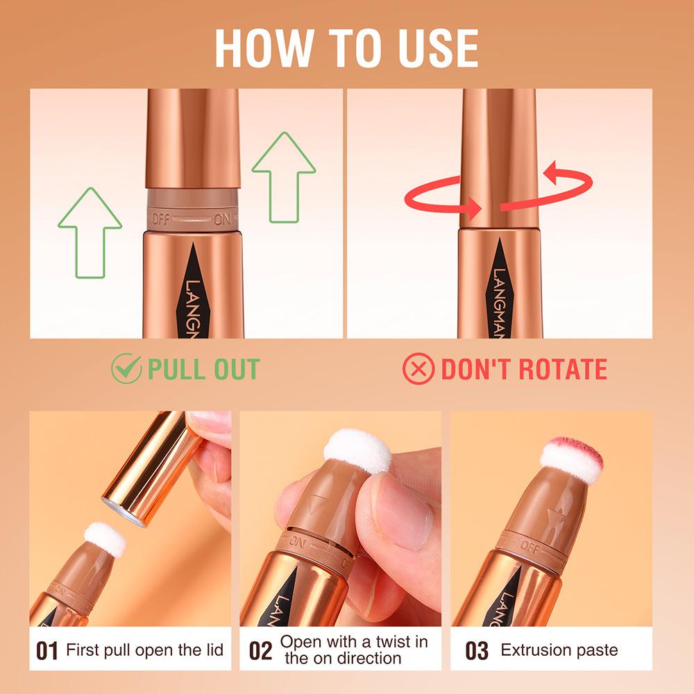 New Air Cushion Blush Highlight Combination Multi-color Optional Waterproof Non-smudges 3-in-1 Liquid Blush