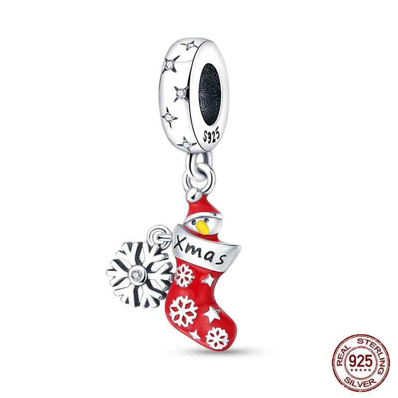 

Copper Snowflake Christmas Tree Ski Boots Charms Beads Fit Original Bracelet Fine Diy Christmas Jewelry