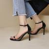 Women's High-heeled Sandals Summer New Simple and Versatile Thin-heeled Large-size Open-toed Sandals