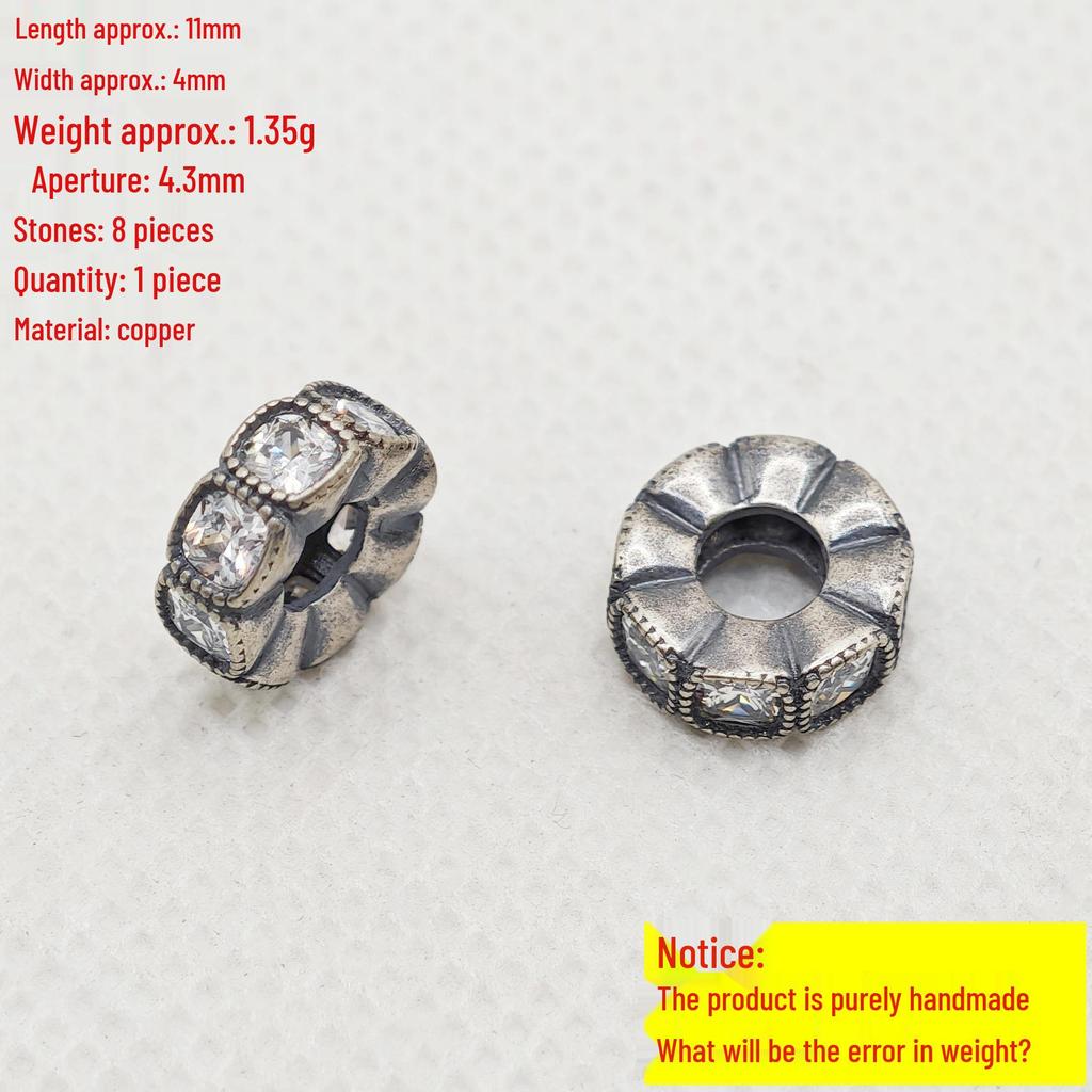 Silver Plated White Copper Water Drop & Star Beads with Round Clasp for DIY Accessories