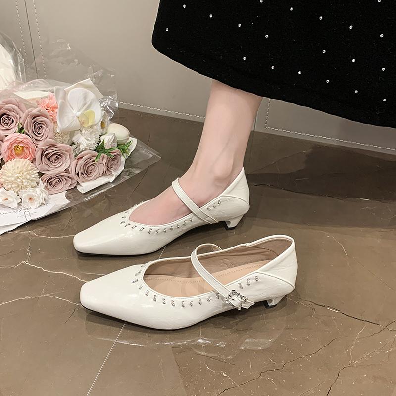 Heightened Inside French Mary Jane Flat Square Toe Soft Sole Spring Single Shoes Women 2026 New