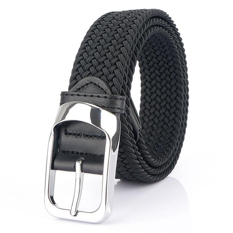 Knitted Belt Men's Trendy Cloth Casual Elastic Waist Canvas Golf Jeans Pants Women's