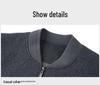 Men's Winter Wool Blend Stand Collar Short Jacket, Middle-Aged Casual Warm Thick Coat