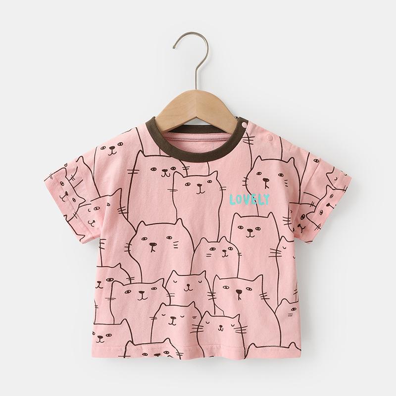 

Одежда для малышей, повседневные футболки с короткими рукавами, летняя одежда для мальчиков и девочек, детские летние топы с половиной рукавов 120cm