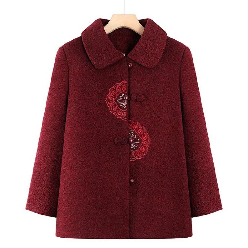 New autumn and winter woolen jacket plush warm wife winter top old clothes thick