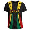 GHANA Flagge 3D-Druck Sport Schnelltrocknend Atmungsaktiv Herren T-Shirt Outdoor Fußballtrikot Fan Club