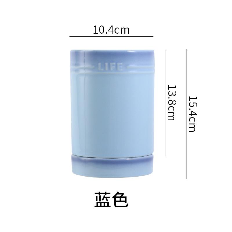 Porcelain Kitchen Utensil Holder for Countertop,Ceramic Storage Organizer for Knives Spoons and Forks,Cooking Tools Container