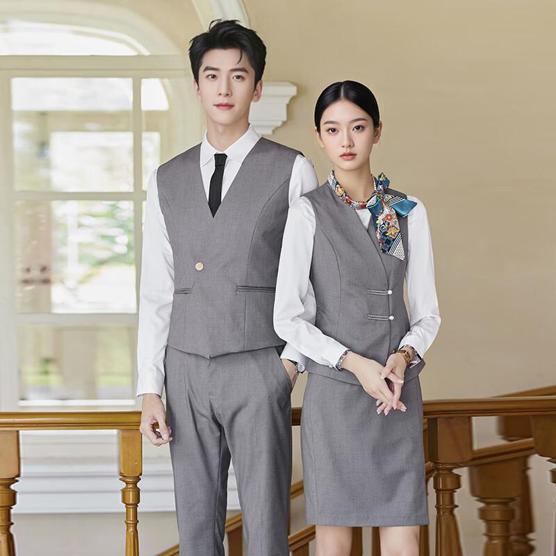 Troloman Hotel & Restaurant Reception Uniform Vest & Shirt Set L